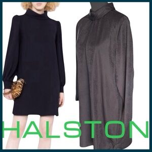 H by Halston Black High Neck Long Sleeve Dress (L)